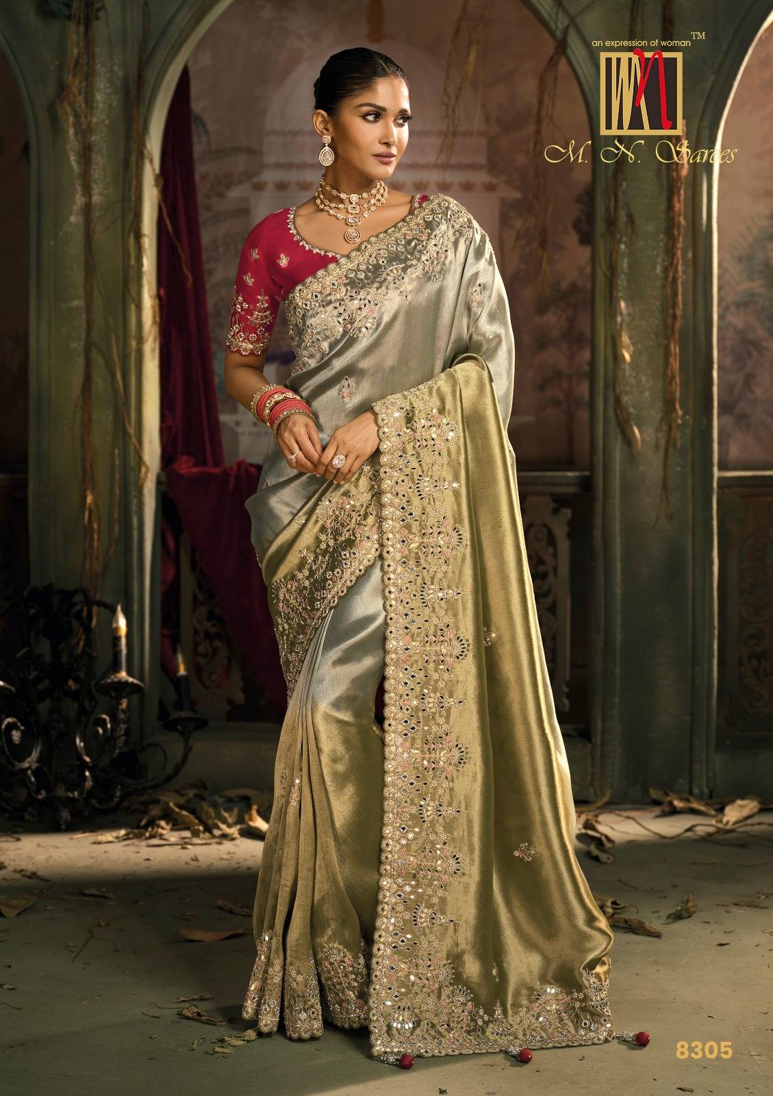 Shahi Poshak Vol-6 By M.N. Sarees 8101 To 8111 Series Indian Traditional Wear Collection Beautiful Stylish Fancy Colorful Party Wear & Occasional Wear Silk Sarees At Wholesale Price